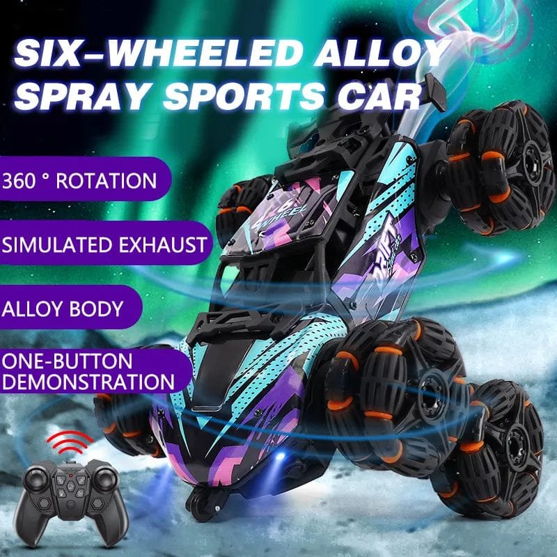 Six-Wheel RC Spray Drift Car - Twisting Stunt Toy for All