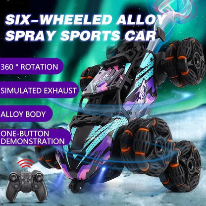 Six-Wheel RC Spray Drift Car - Twisting Stunt Toy for All