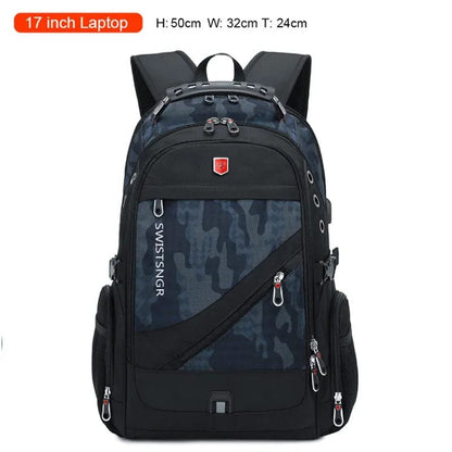Waterproof 17 Inch Laptop Backpack with USB Charging