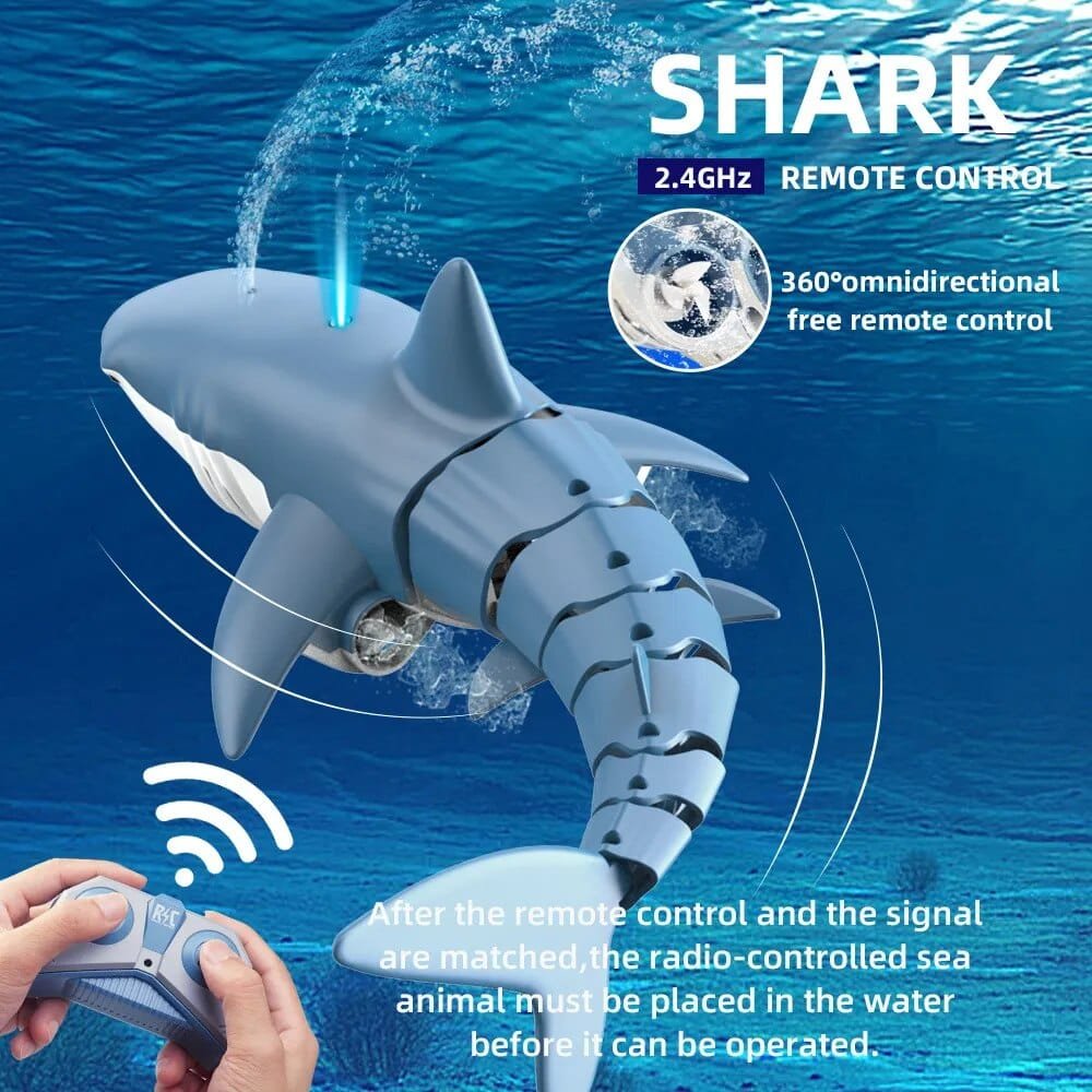 Smart RC Shark & Whale Spray Water Toy - Remote Control Fish Robot