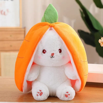 18/25cm Carrot Rabbit in Strawberry Bag, Soft Toy for Kids