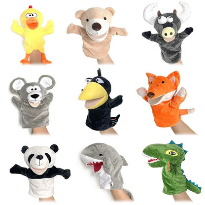 Animal Hand Puppets - Soft Educational Plush Toys for Babies