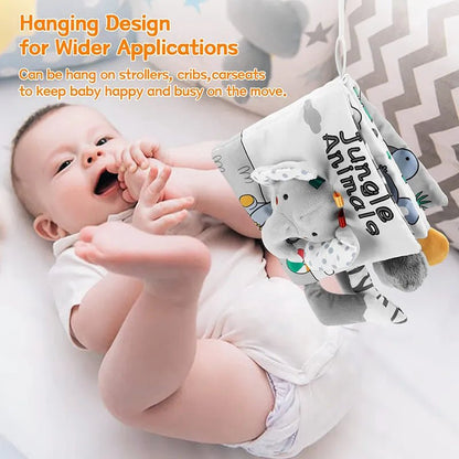 3D Soft Baby Cloth Book: High Contrast Sensory Toy for 0-12 Months Infants