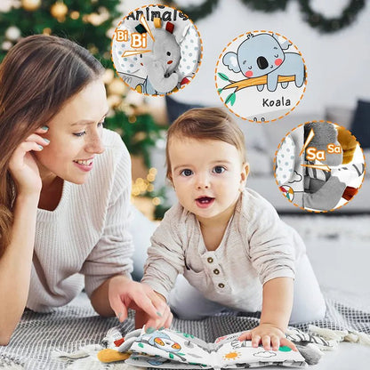 3D Soft Baby Cloth Book: High Contrast Sensory Toy for 0-12 Months Infants