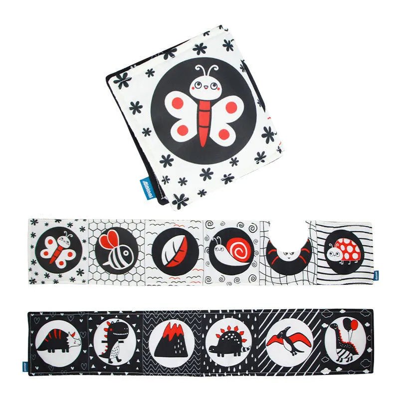 3D Soft Baby Cloth Book: High Contrast Sensory Toy for 0-12 Months Infants