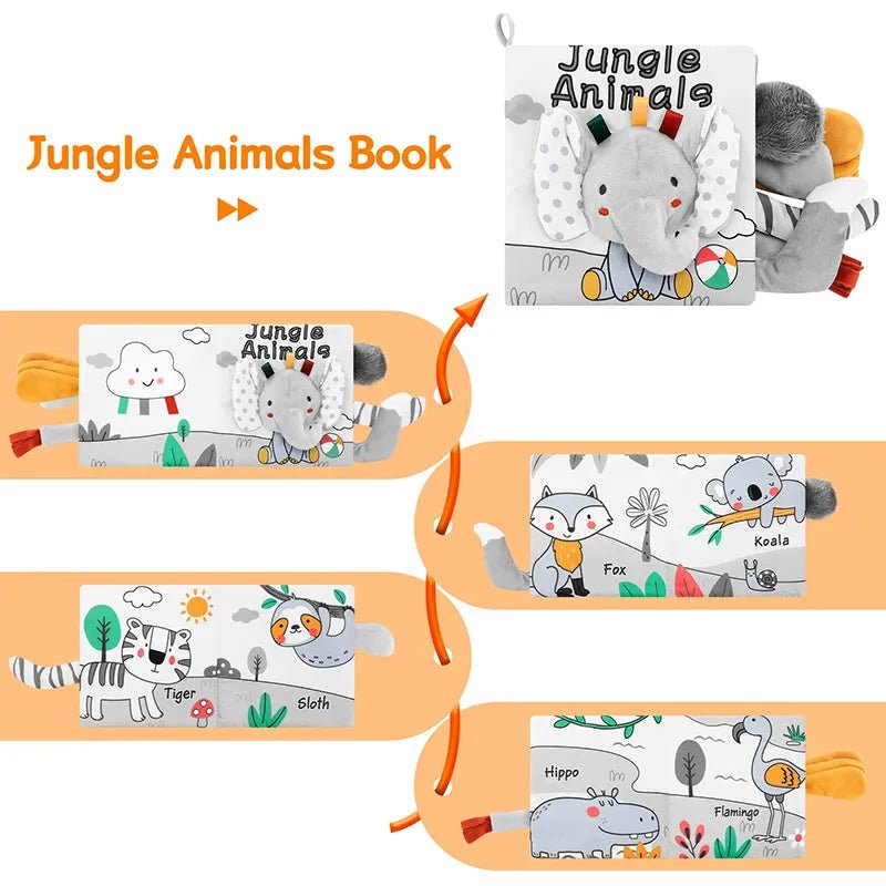 3D Soft Baby Cloth Book: High Contrast Sensory Toy for 0-12 Months Infants