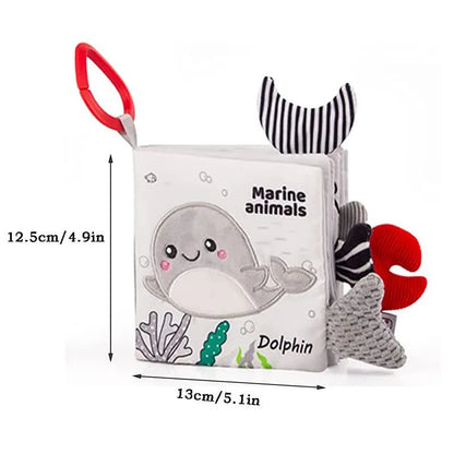 3D Soft Baby Cloth Book: High Contrast Sensory Toy for 0-12 Months Infants