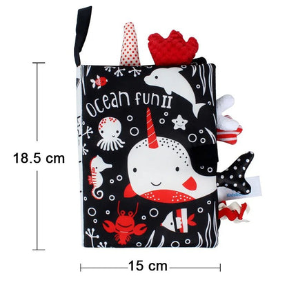 3D Soft Baby Cloth Book: High Contrast Sensory Toy for 0-12 Months Infants
