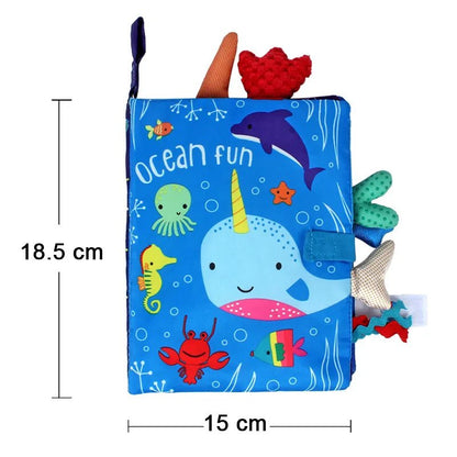 3D Soft Baby Cloth Book: High Contrast Sensory Toy for 0-12 Months Infants