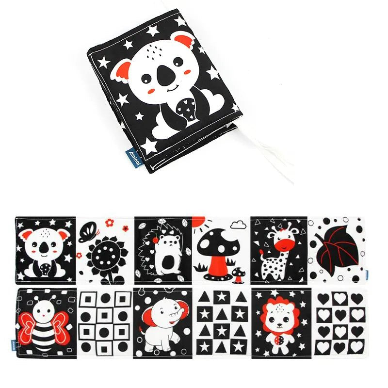3D Soft Baby Cloth Book: High Contrast Sensory Toy for 0-12 Months Infants