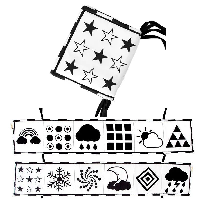 3D Soft Baby Cloth Book: High Contrast Sensory Toy for 0-12 Months Infants
