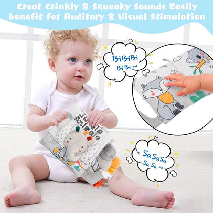 3D High Contrast Soft Cloth Baby Books - Sensory & Educational Toy, 0-12M
