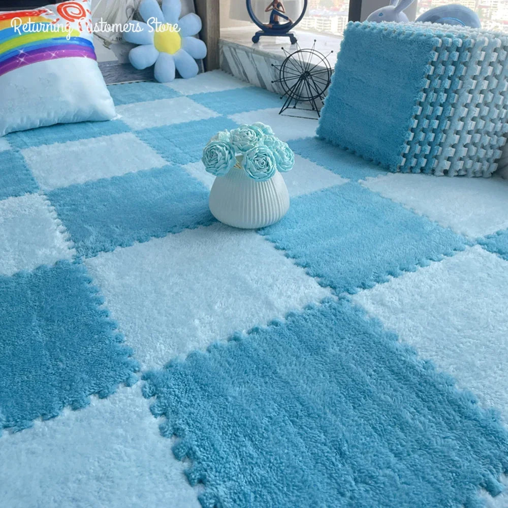 Soft Plush Interlocking Kids Play Mat Tiles – 30×30 cm
