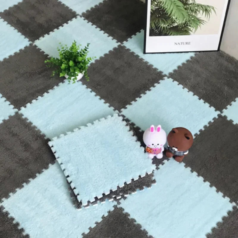 Soft Plush Interlocking Kids Play Mat Tiles – 30×30 cm
