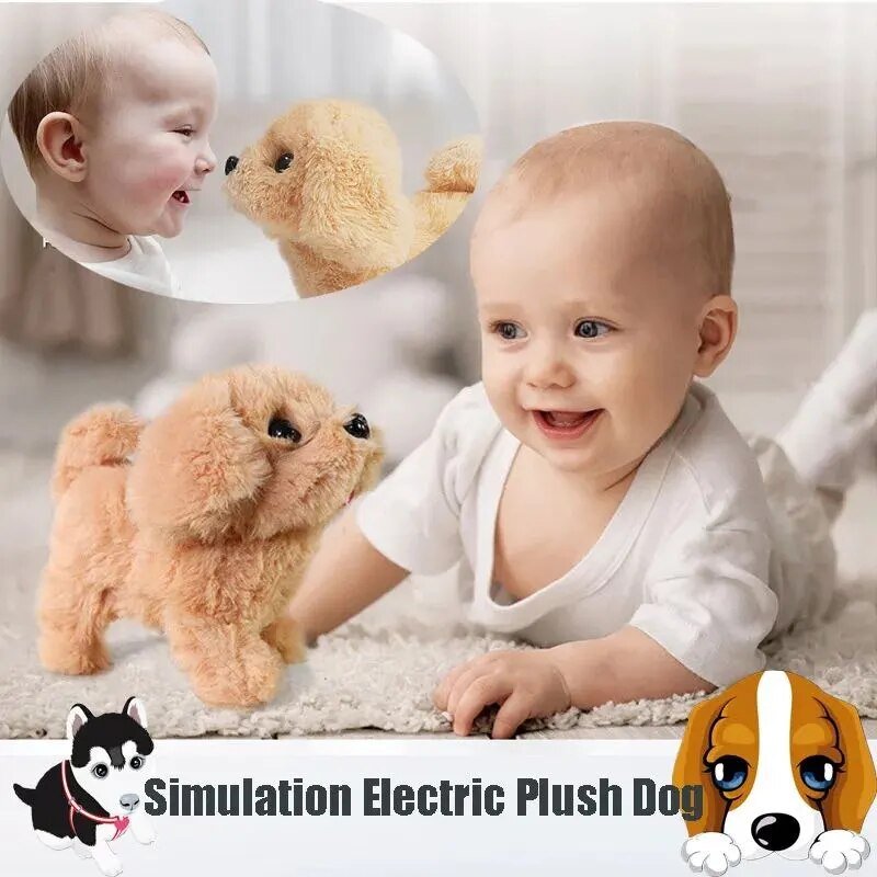 Interactive Walking & Barking Plush Puppy - Montessori Toy