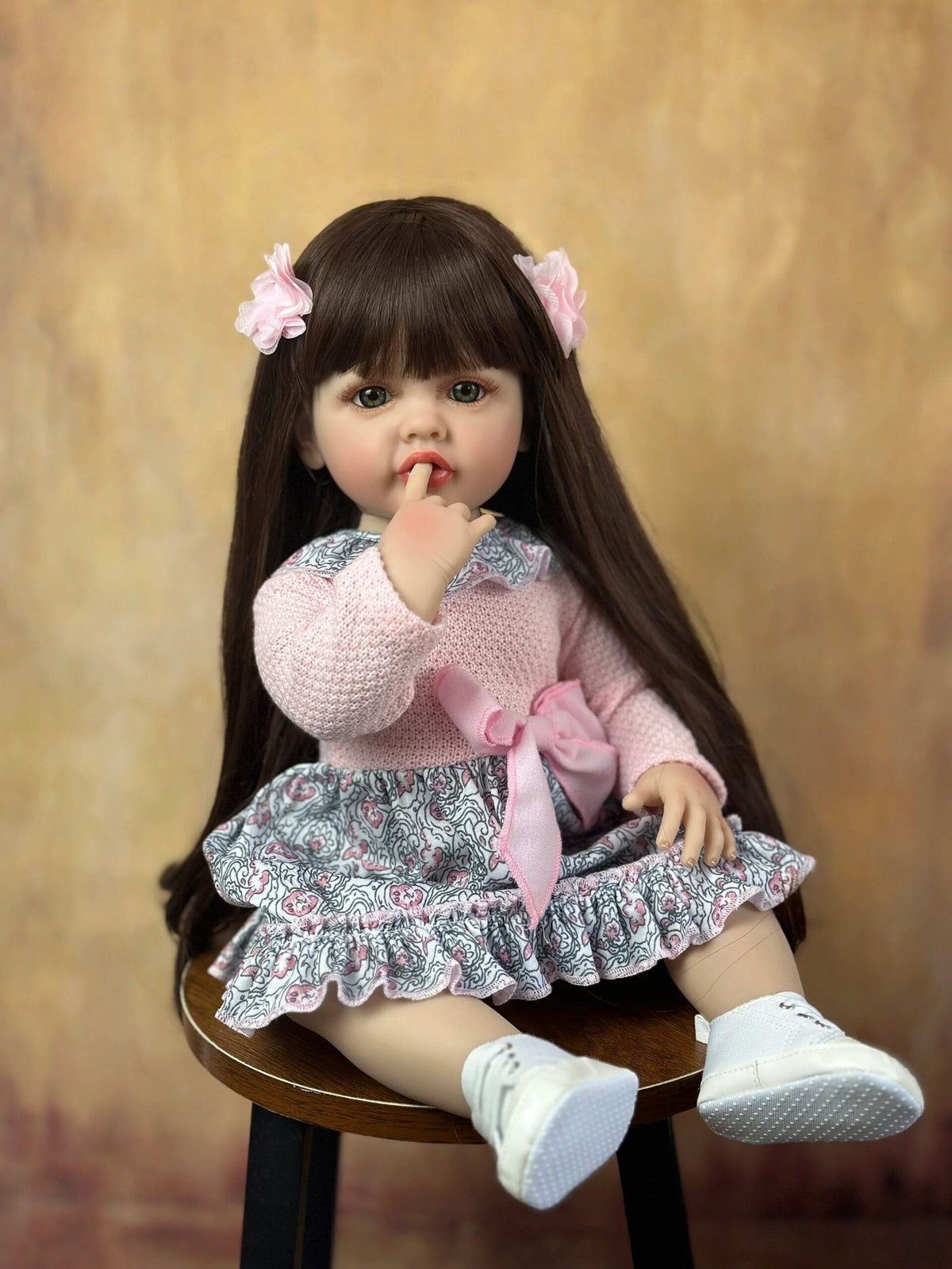 55cm Soft Silicone Reborn Baby Girl - Lifelike, Long Hair