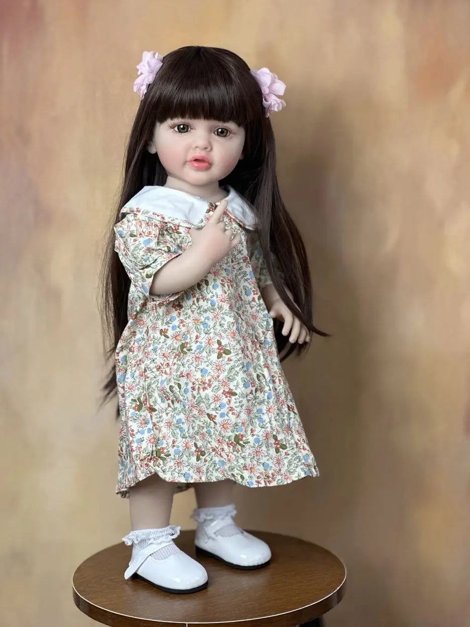 55cm Soft Silicone Reborn Baby Girl - Lifelike, Long Hair