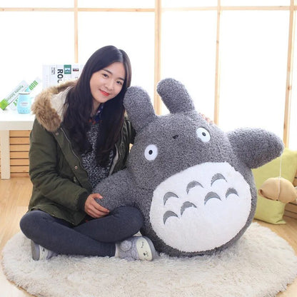 Huggable Grey Forest Spirit Plush: Soft, Cute Cartoon Pillow Toy