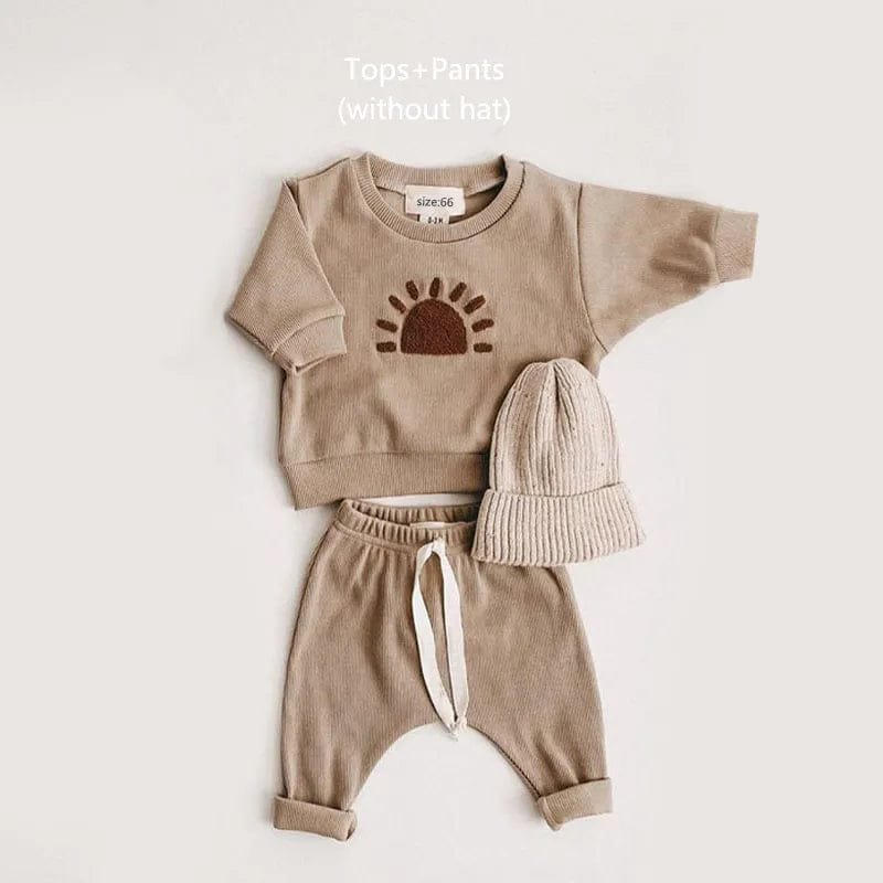 Spring Baby Set: Newborn Sweatshirt & Pants Outfit Combo