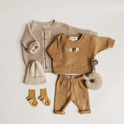 Spring Baby Set: Newborn Sweatshirt & Pants Outfit Combo
