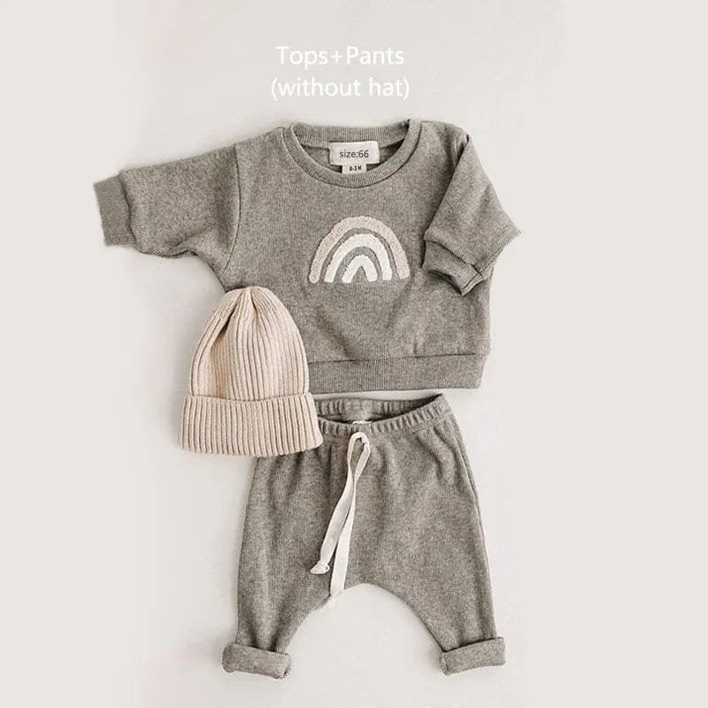 Spring Baby Set: Newborn Sweatshirt & Pants Outfit Combo