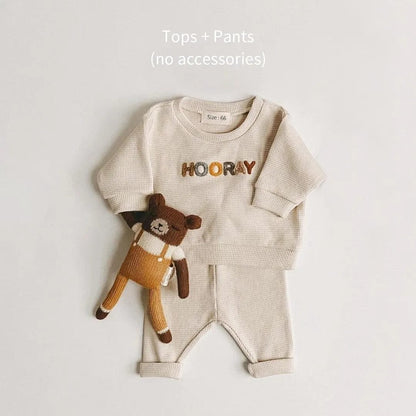 Spring Baby Set: Newborn Sweatshirt & Pants Outfit Combo