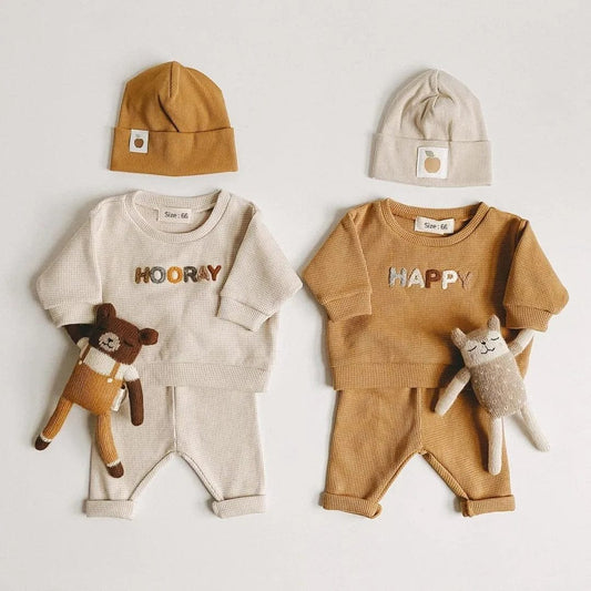 Spring Baby Set: Newborn Sweatshirt & Pants Outfit Combo