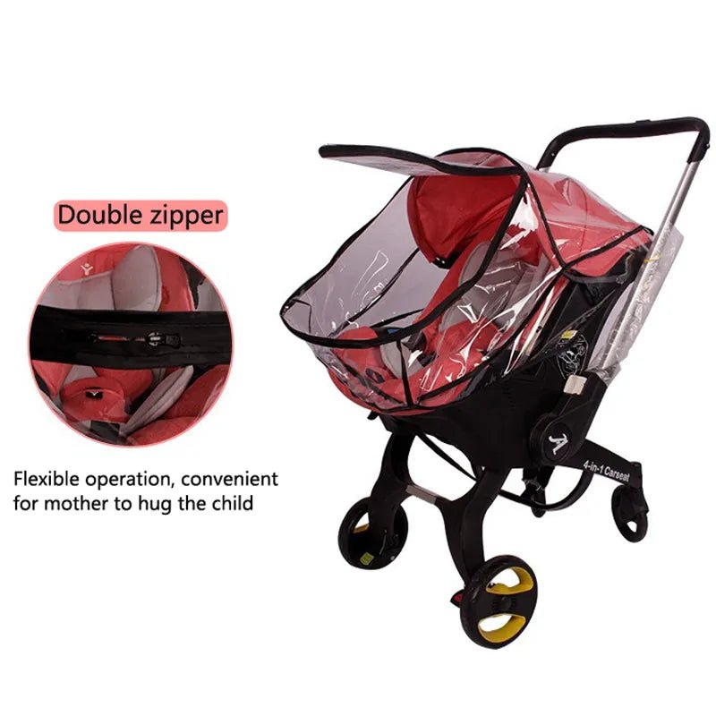 Double-Zipper Windproof PVC Baby Carriage Rain Cover