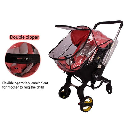 Double-Zipper Windproof PVC Baby Carriage Rain Cover