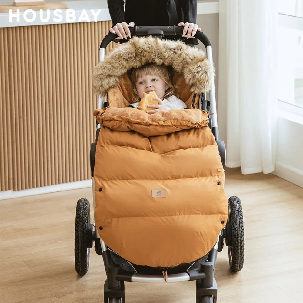 Winter Stroller Footmuff: Waterproof and Windproof, Fur Collar, 0-3T