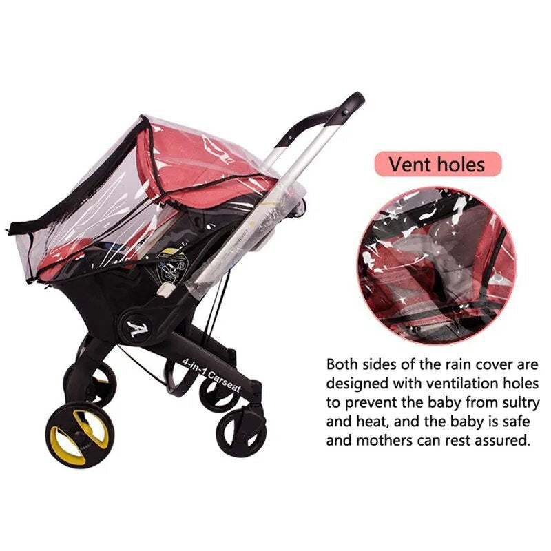 Double-Zipper Windproof PVC Baby Carriage Rain Cover