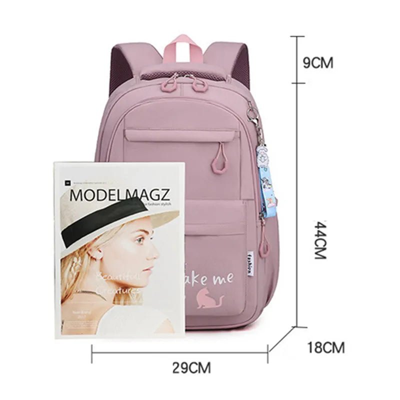 Kawaii Waterproof School Backpack for Girls: Large, Stylish Bookbag