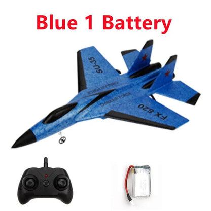 Fighter Jet RC Plane with LED, 2.4G Remote Control Glider, Kids' Gift