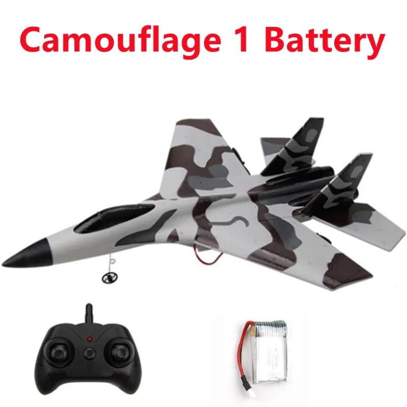Fighter Jet RC Plane with LED, 2.4G Remote Control Glider, Kids' Gift