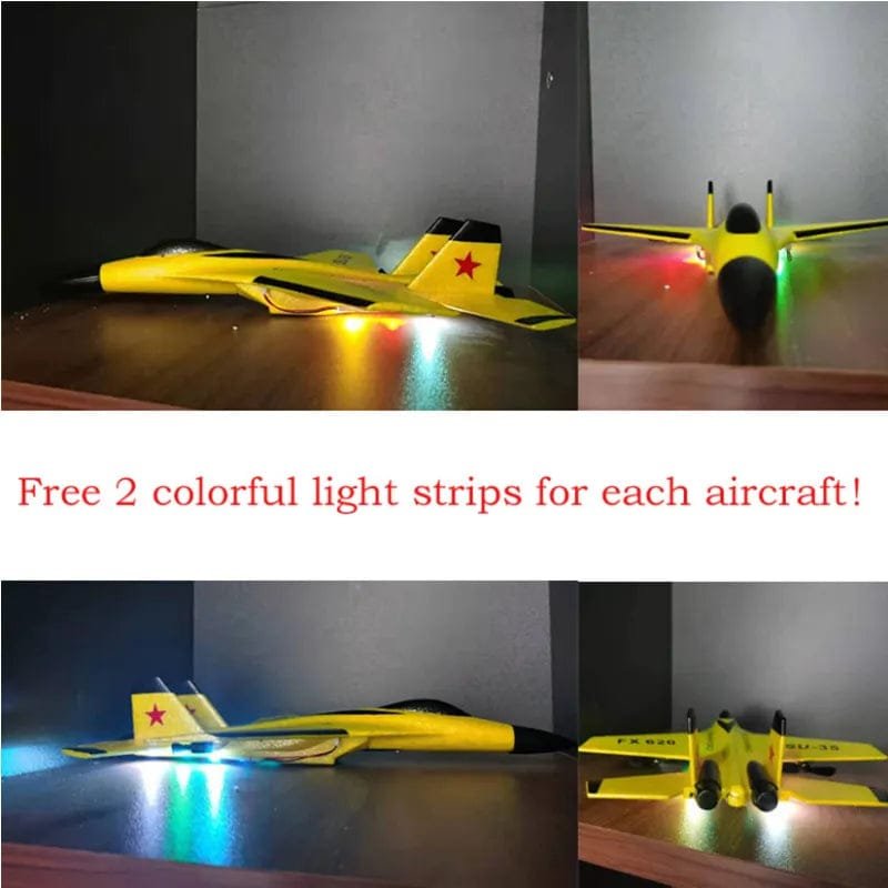 Fighter Jet RC Plane with LED, 2.4G Remote Control Glider, Kids' Gift
