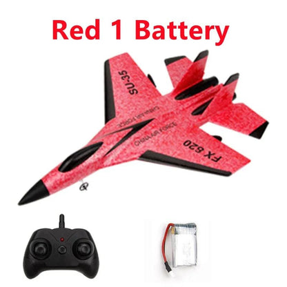 Fighter Jet RC Plane with LED, 2.4G Remote Control Glider, Kids' Gift