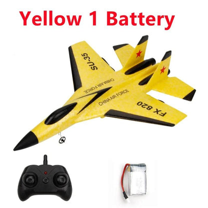 Fighter Jet RC Plane with LED, 2.4G Remote Control Glider, Kids' Gift