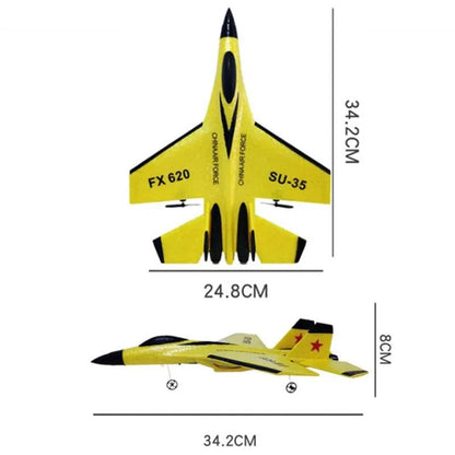 Fighter Jet RC Plane with LED, 2.4G Remote Control Glider, Kids' Gift