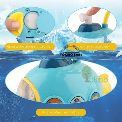 Submarine Baby Bath Shower Toy, Water Spray Set for Kids