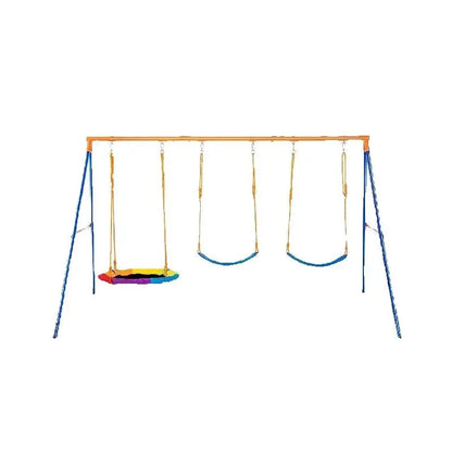 SucceBuy 3-Seat Backyard Swing Set (600 lbs)