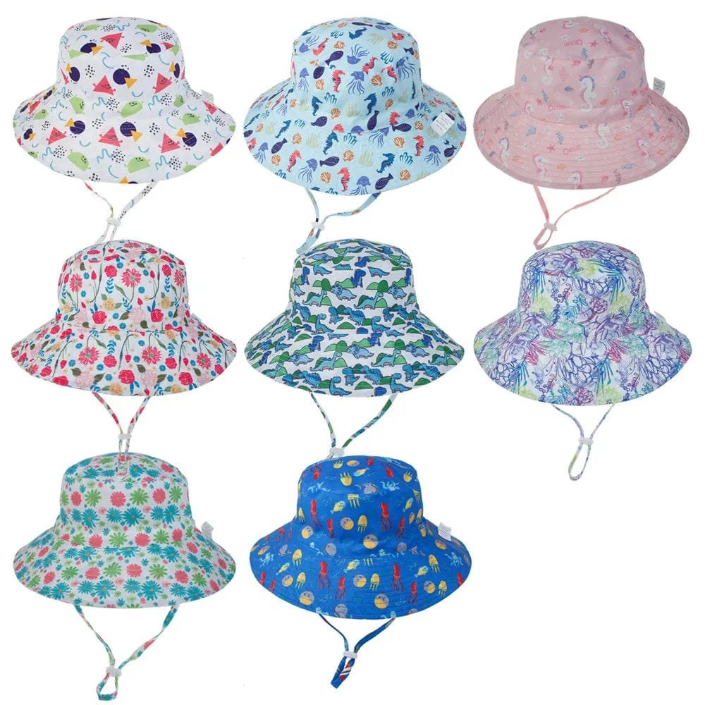 Summer Baby Sun Cap - UV Protection, 0-8 Years, Bucket Style