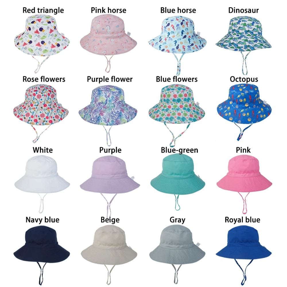 Summer Baby Sun Cap - UV Protection, 0-8 Years, Bucket Style