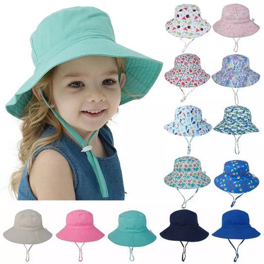 Summer Baby Sun Cap - UV Protection, 0-8 Years, Bucket Style