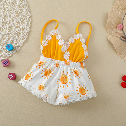 Summer Romper 0-4T: Sun Print for Baby & Toddler Girls