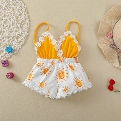 Summer Romper 0-4T: Sun Print for Baby & Toddler Girls