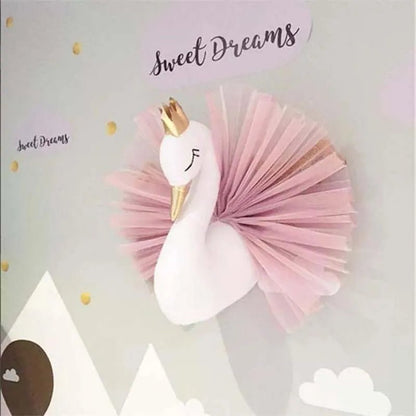 3D Stuffed Animal Heads Wall Decor - Baby Girl Nursery