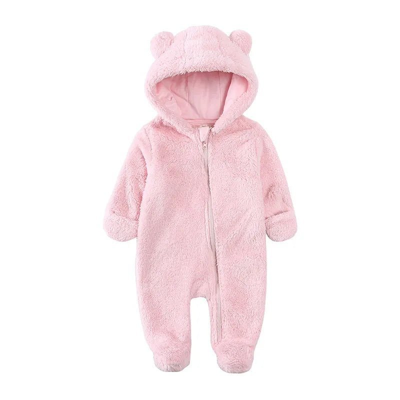 Cozy Bear-Themed Winter Jumpsuit for Newborns (0-12M)