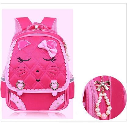 Fashion Sweet Cat Girl's School Bags Waterproof Cartoon Pattern