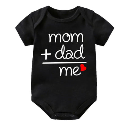 MAMA + DAD=ME Love Print Bodysuit 0-24M Cotton Romper