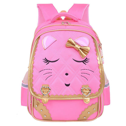 Fashion Sweet Cat Girl's School Bags Waterproof Cartoon Pattern